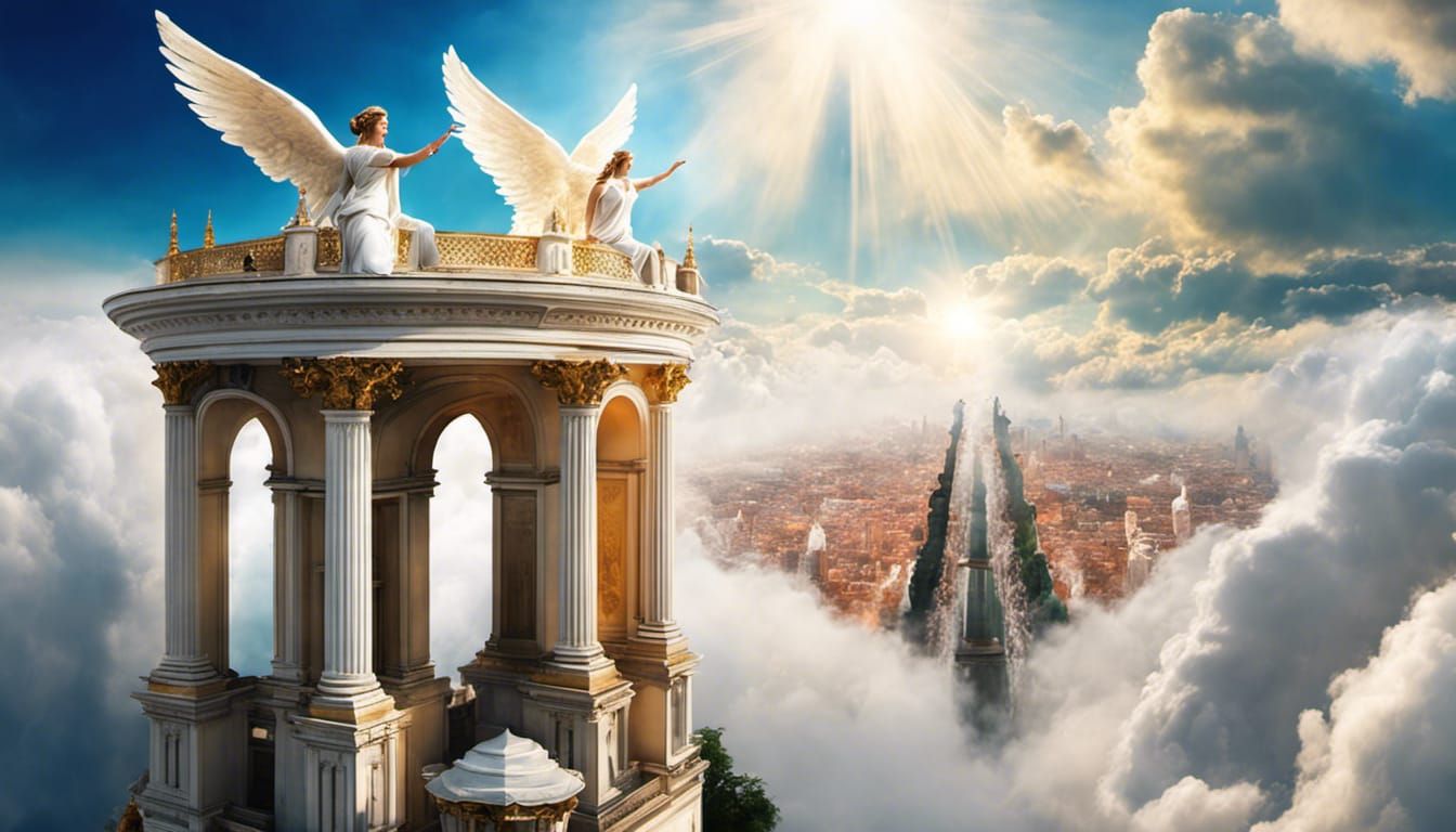 The angels welcome you to the beautiful City of Heaven
