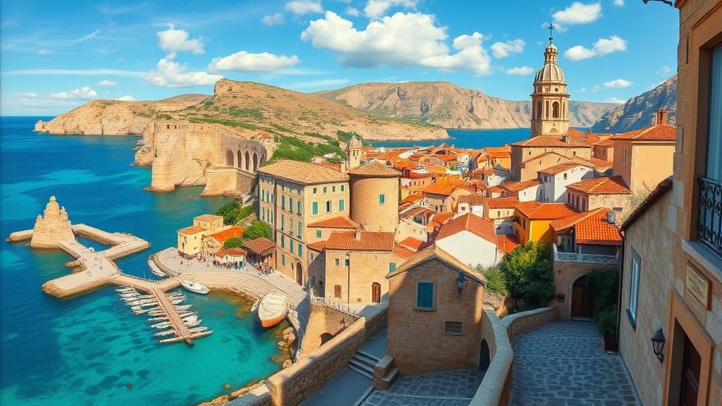 Sun-Kissed Mediterranean Village in Sardinia