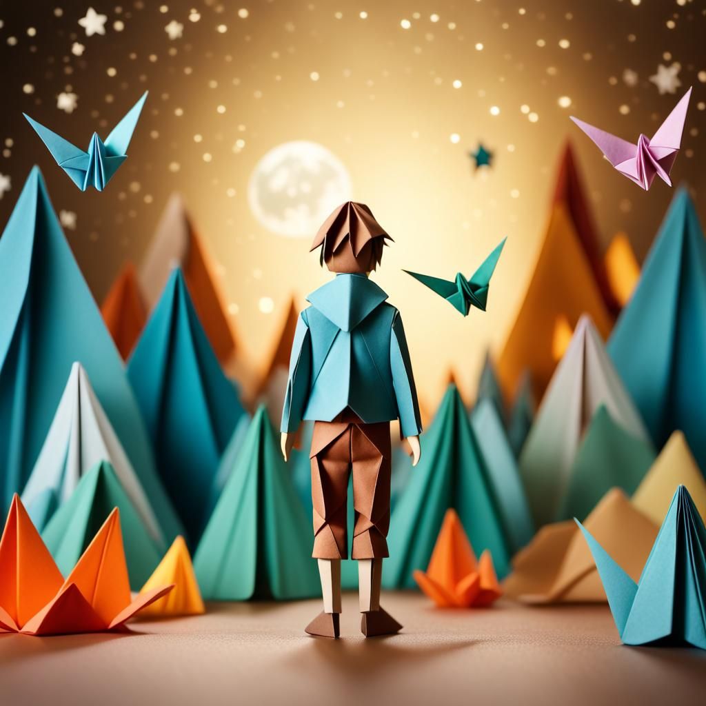 Magical Papercraft Journey at Night