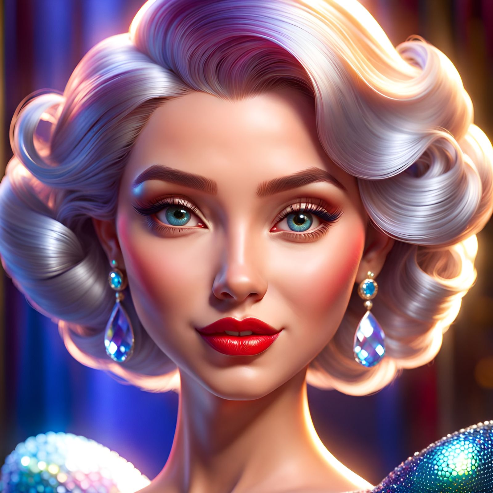 Gorgeous Queen in Pixar Style 3D Rendering