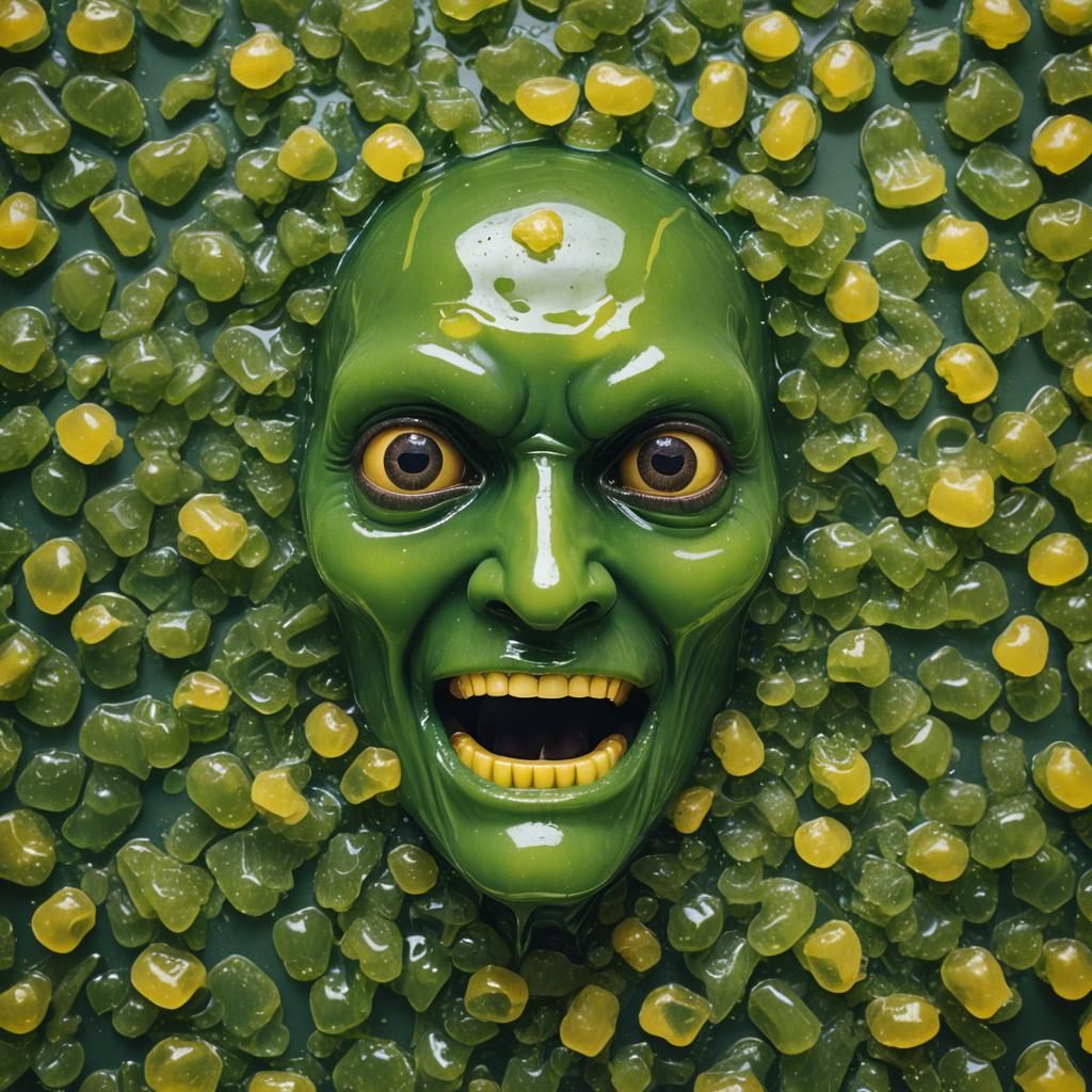 Funny Jelly Face in Cinematic Style