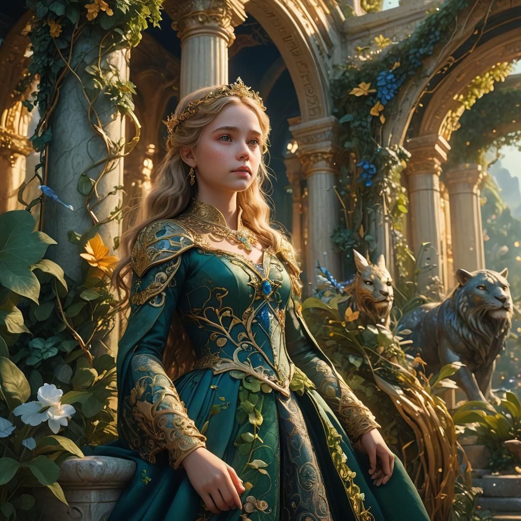 Little Princess in Magical Garden Concept Art