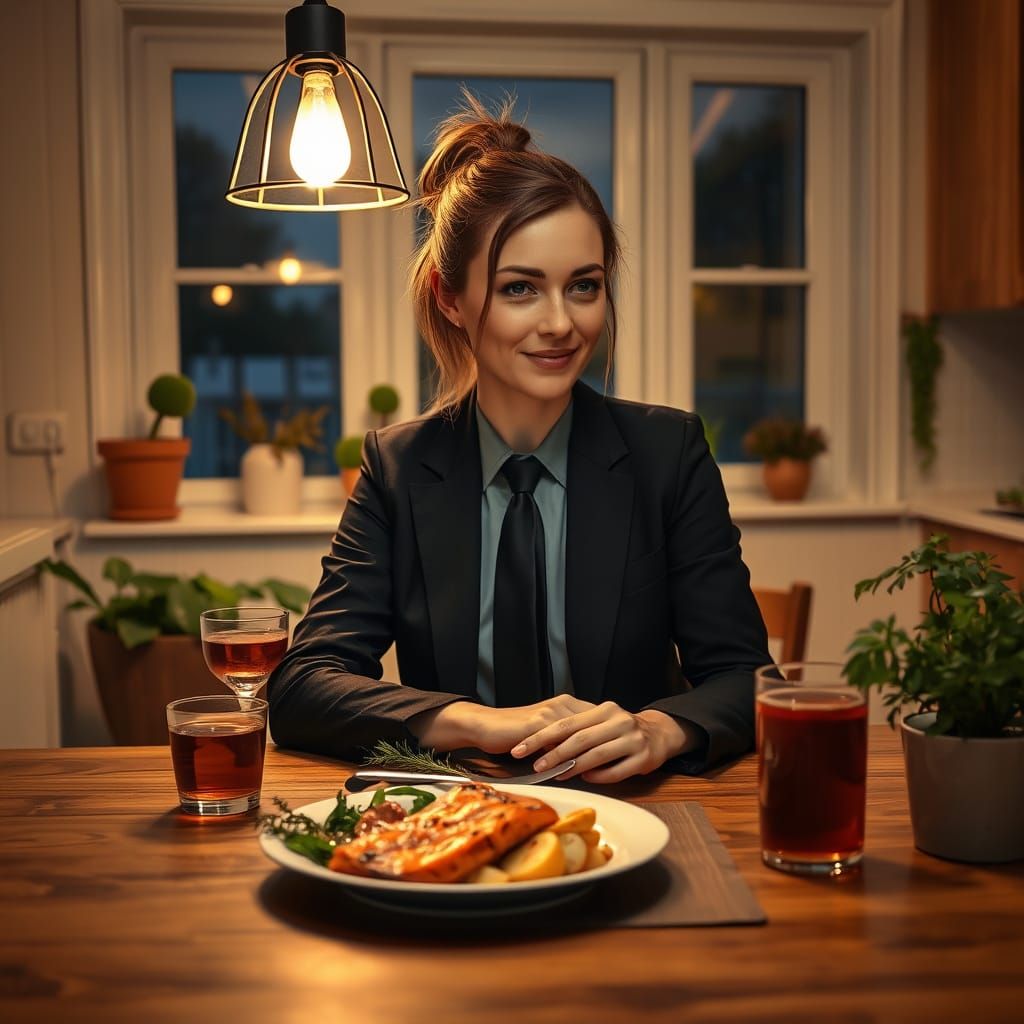 Cozy Kitchen Scene in the Style of Viggo Johansen