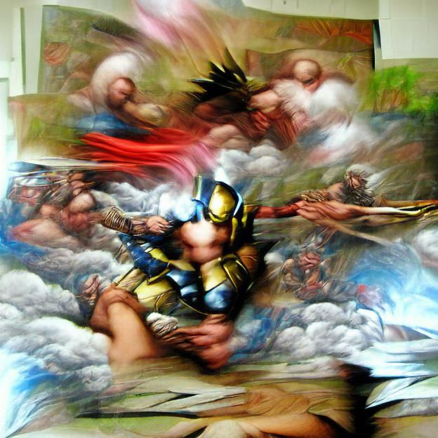 Renaissance Warrior's Divine Strike, Marvel Comic Style