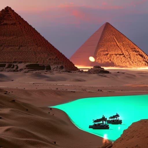 Egyptian Alien Civilization in Futuristic Sci-Fi Style
