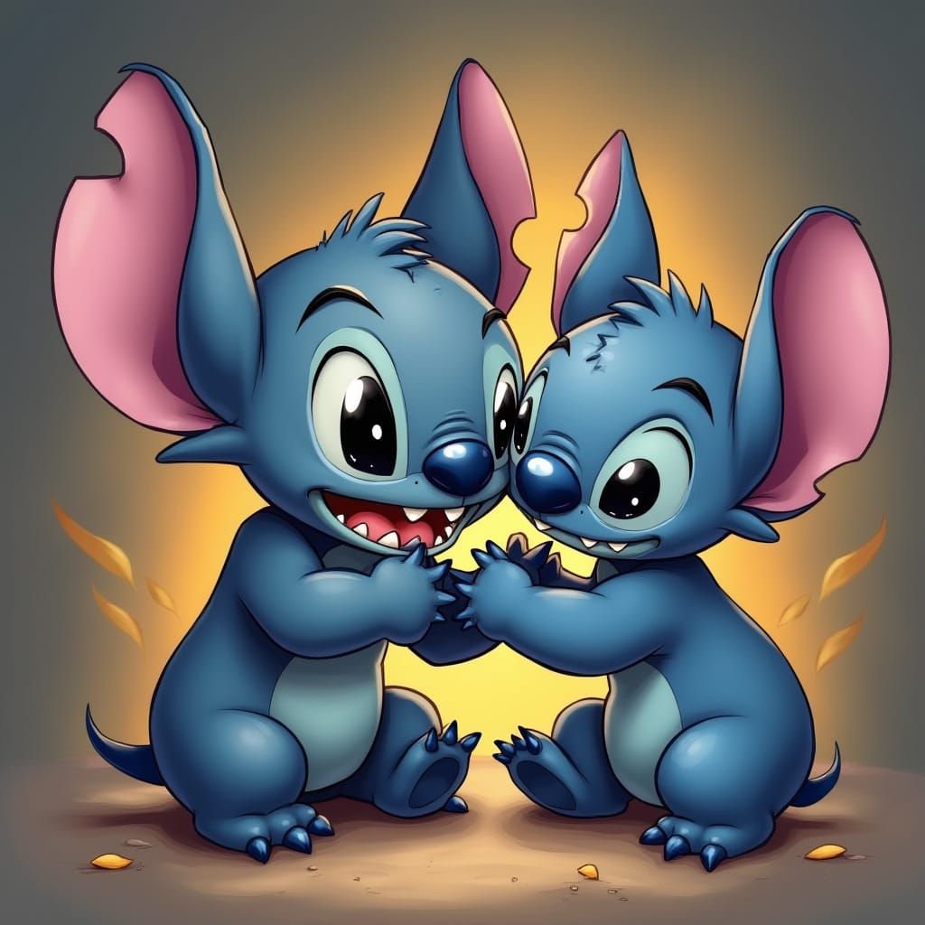 Animated Friends Poking Each Other