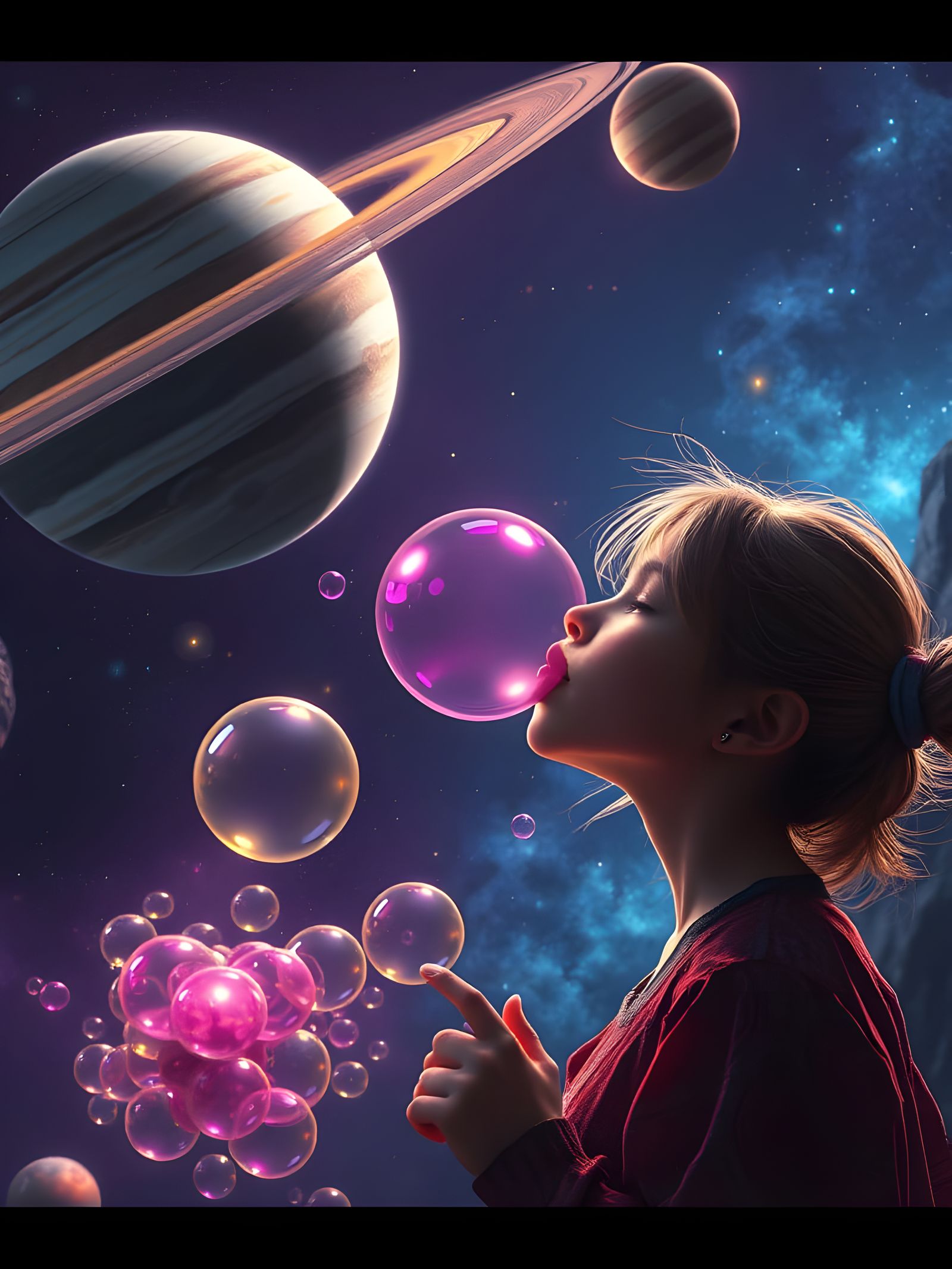 Surreal Cosmic Worlds Emerge from Gum Bubbles in Dark Fantas...