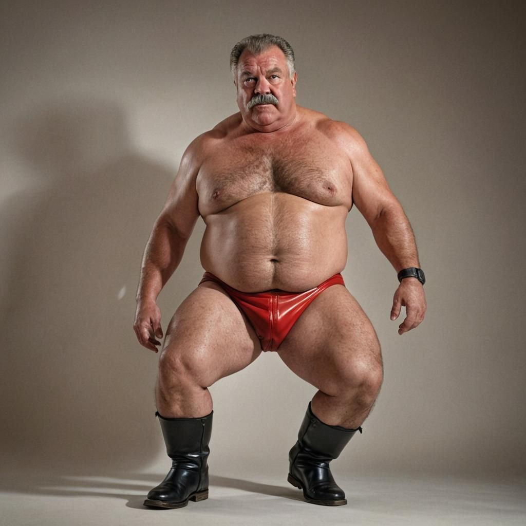 Powerful Wrestler Poses Defiantly: Vivid Digital Art