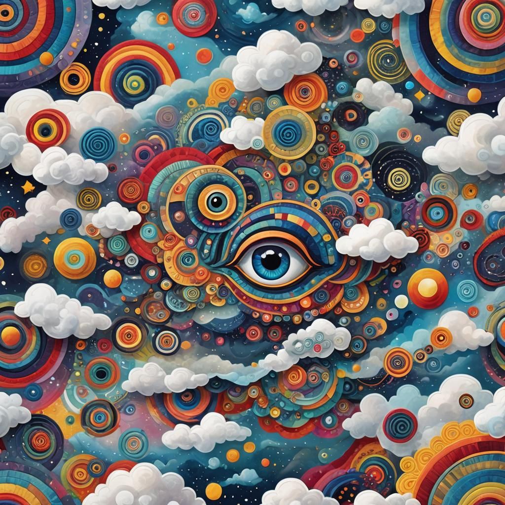Surreal Astral Textile Patches in Psychedelic Art Style