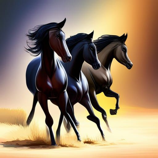 Beautiful black stallions, mares 2