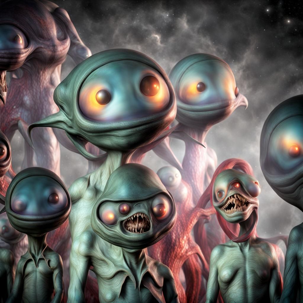 Photorealistic Aliens in Fashionable Clothing: Hyperrealisti...