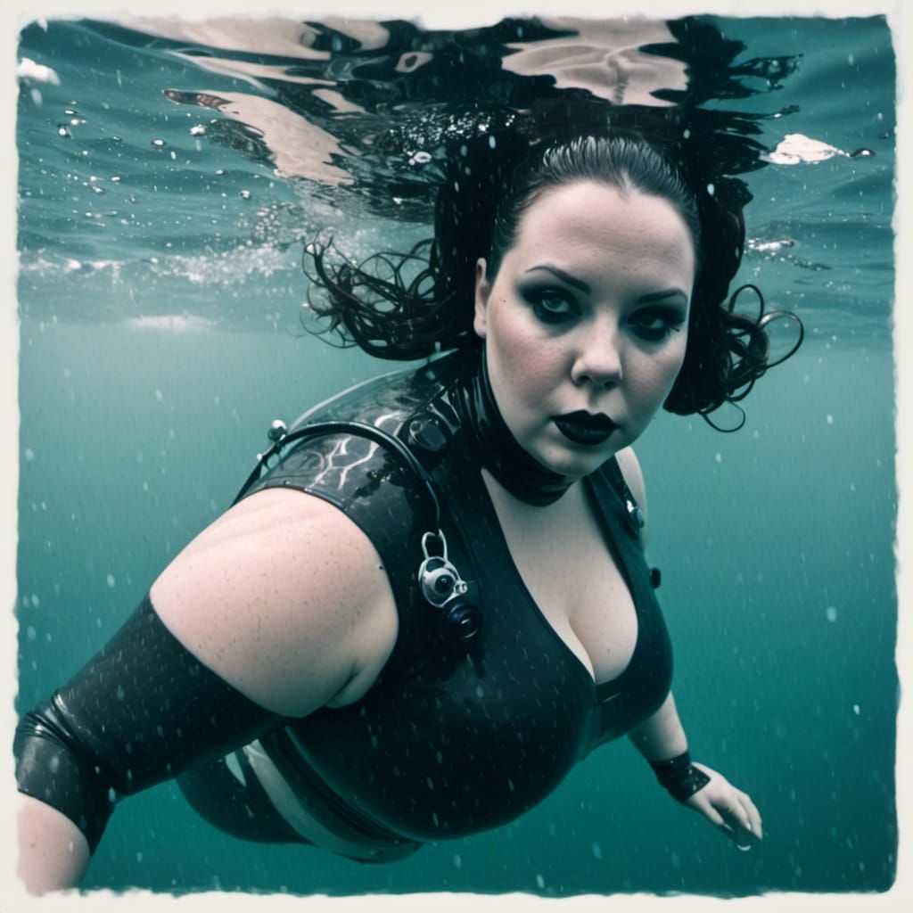 <lora:Catsuit:1.0>  girl under the sea, particles under wate...