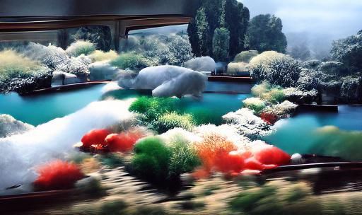 Orient Express Train in Colorful Volumetric Lighting