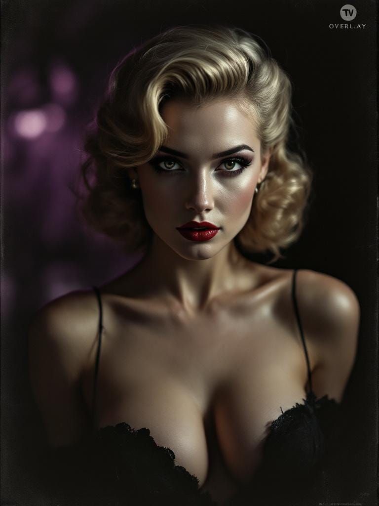 1950s Pin-Up in Gothic Film Noir Style