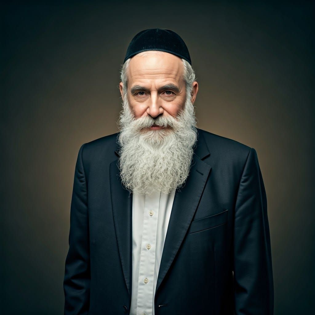 Hasidic Man with Streimel, Inspired by Stylized Realism