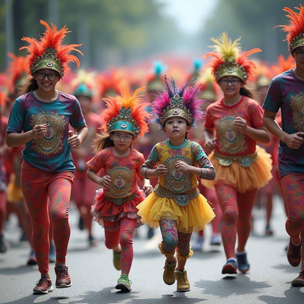 Families Run in Masquerade for Malaysian Charity