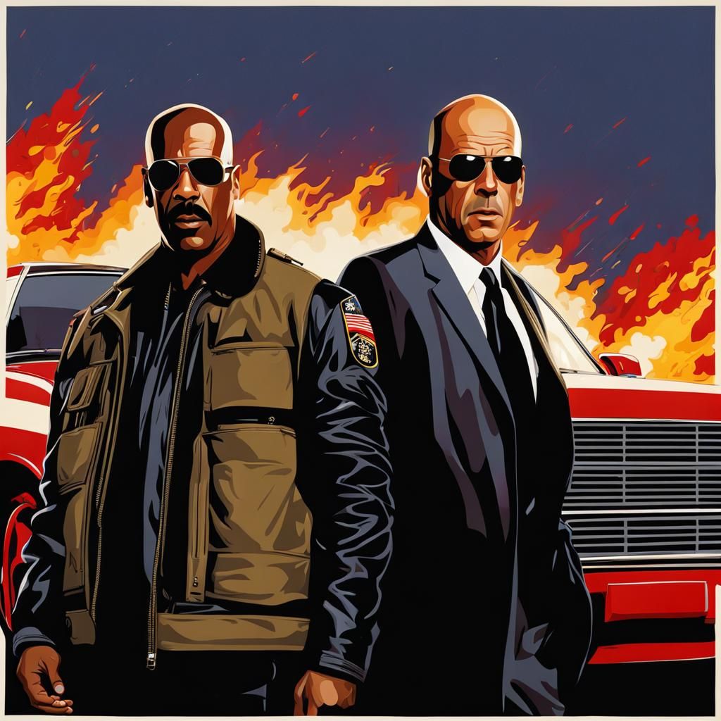 Bruce Willis and Eddie Murphy in Die Hard Style