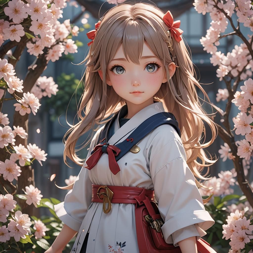 Cute Girl in Detailed 3D Anime Art