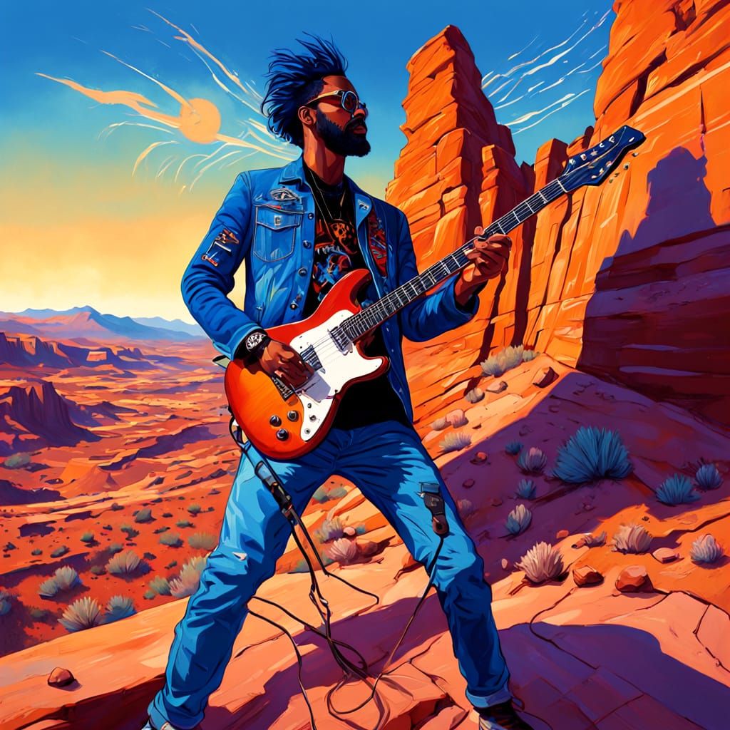 Rockstar in Desert Canyon, Utah