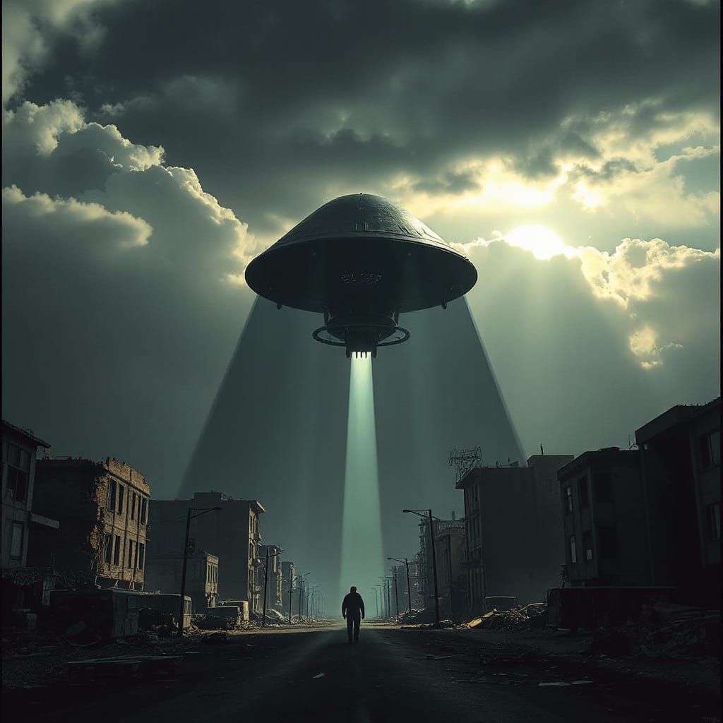 Gritty Futuristic Invasion in a Ruined Cityscape