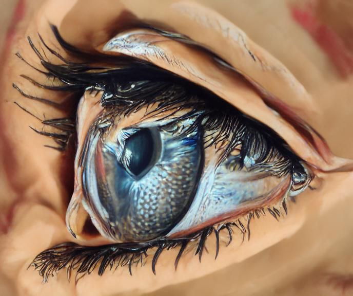 Detailed Hyperrealistic Close-Up of an Eye