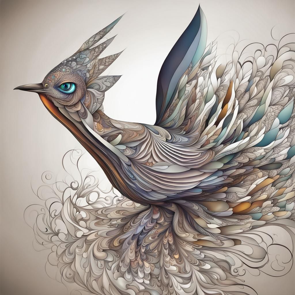 Abstract Fractal Wave Function with Zentangle