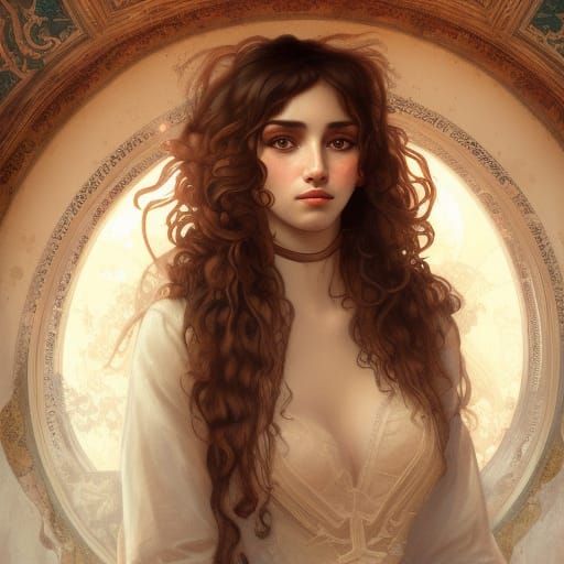 Italian Lady Portrait in Venice, Luminous Style