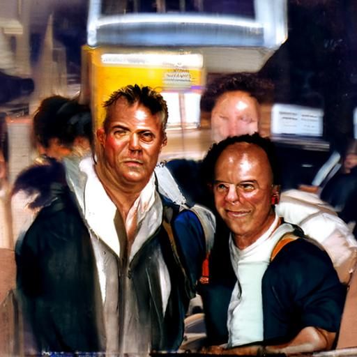 Ray Liotta and Bruce Willis: Oil Painting Portrait