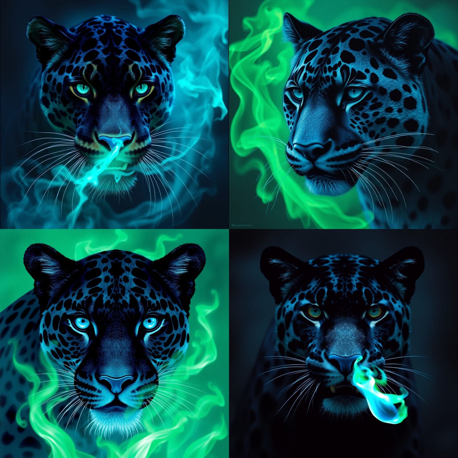 Surreal Blue Jaguar in Cities of Light