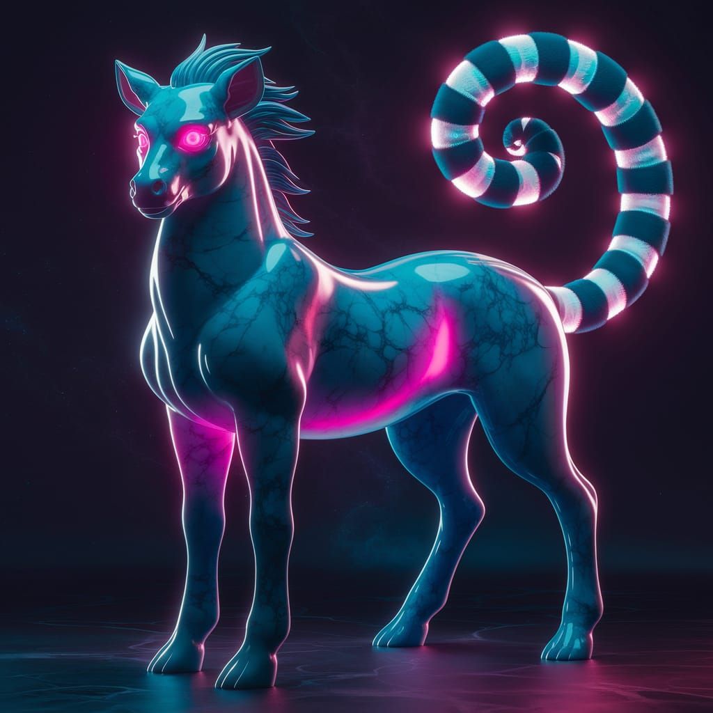 Gene-Spliced Horse-Lemur Hybrid in Psychedelic 3D