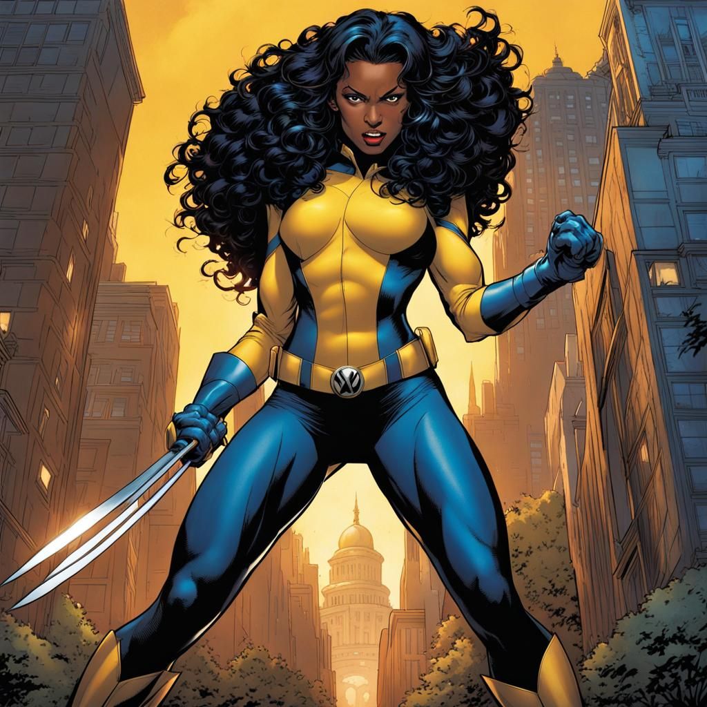 Black Female as Wolverine: Heroic Marvel Comic Art