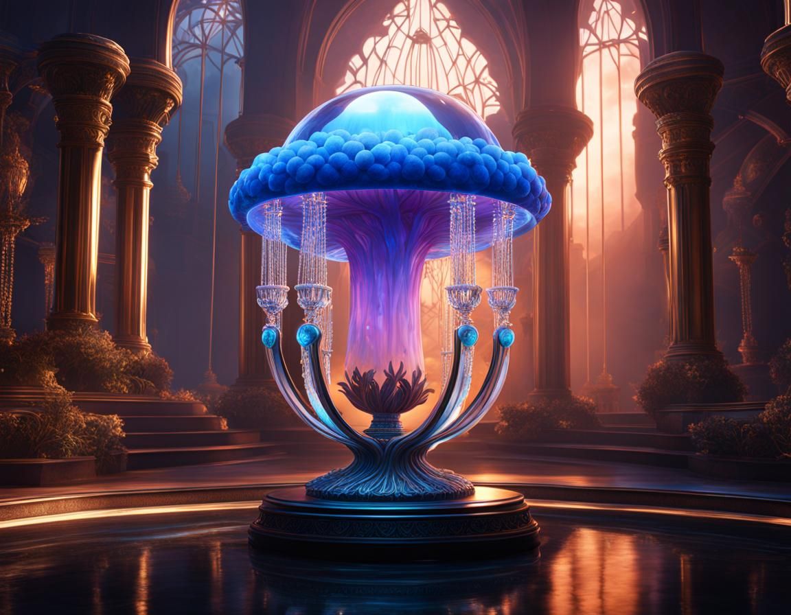 "jellyfish in a crystal chalice,