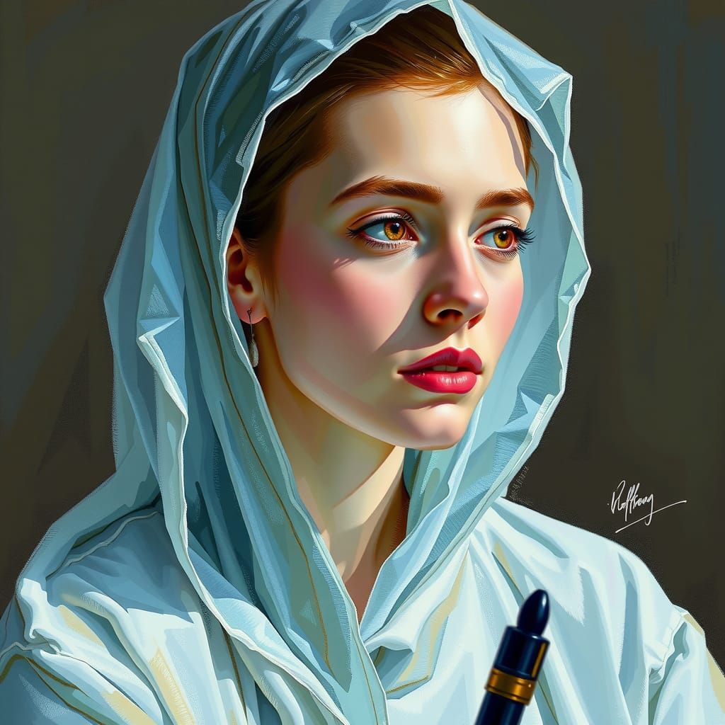 Ghostwriter Portrait in Atelier, Concept Art Style