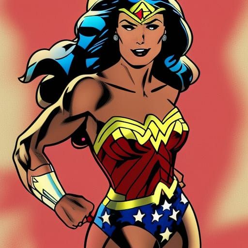 Wonder Woman Cinematic Comic Book Portrait