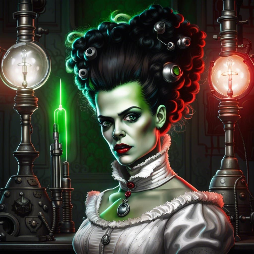 Bride of Frankenstein: Realistic Portrait in Castle Lab