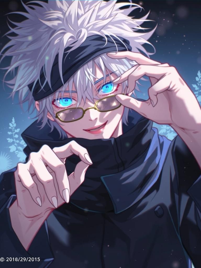 Character with Snow-White Hair and Blue Eyes