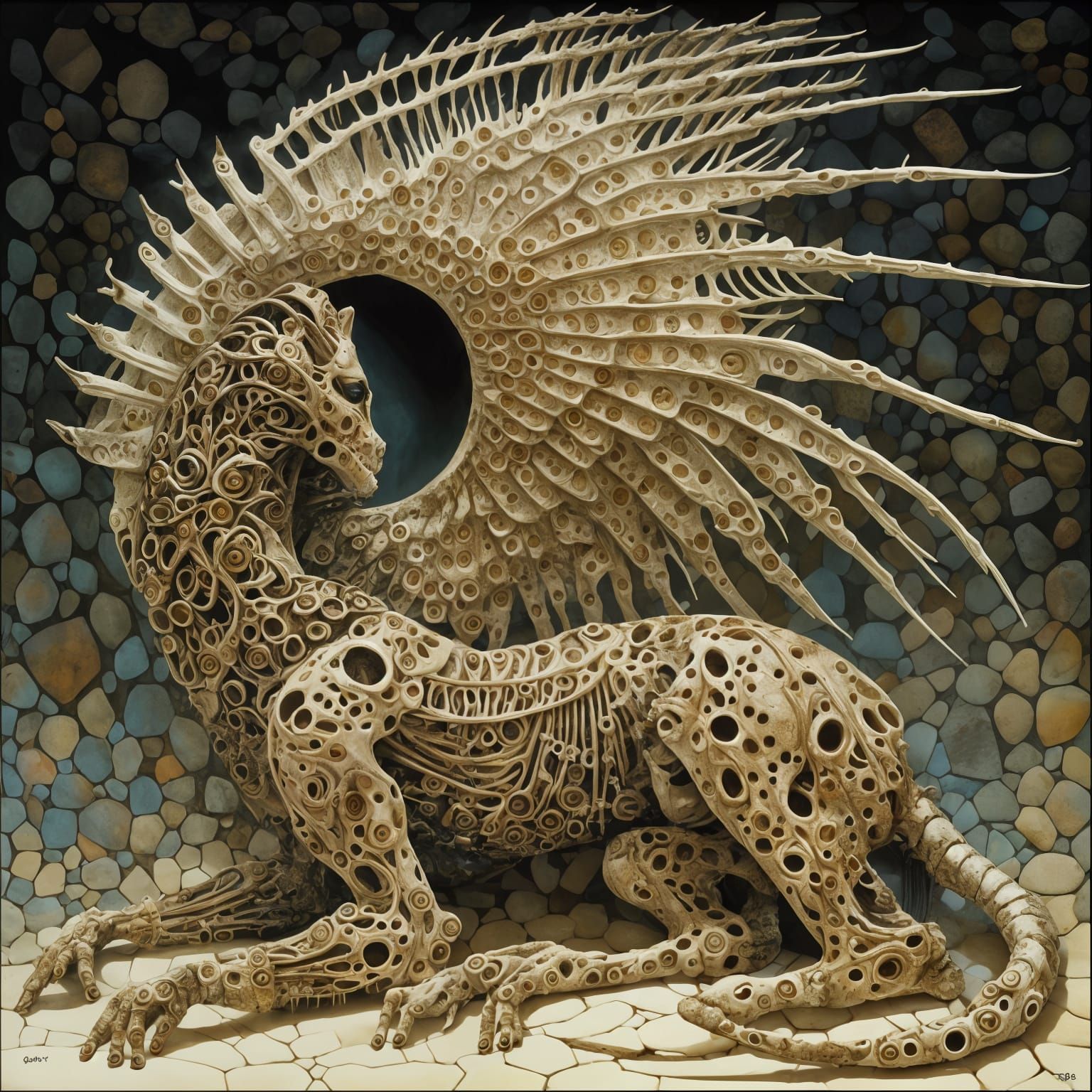 Surreal Feline Character in Twisted Style