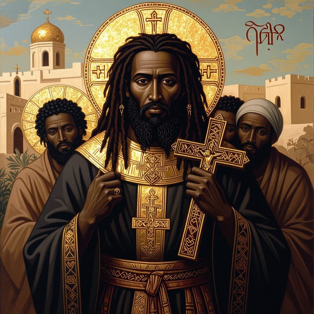 Saint Moses the Black Orthodox Icon with Dreadlocks