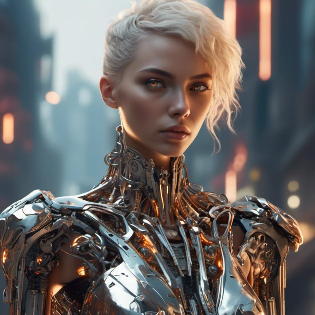 Cyborg Princess in Cyberpunk Style, Unreal Engine 5