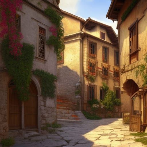Medieval Italian Village Concept Art in Unreal Engine