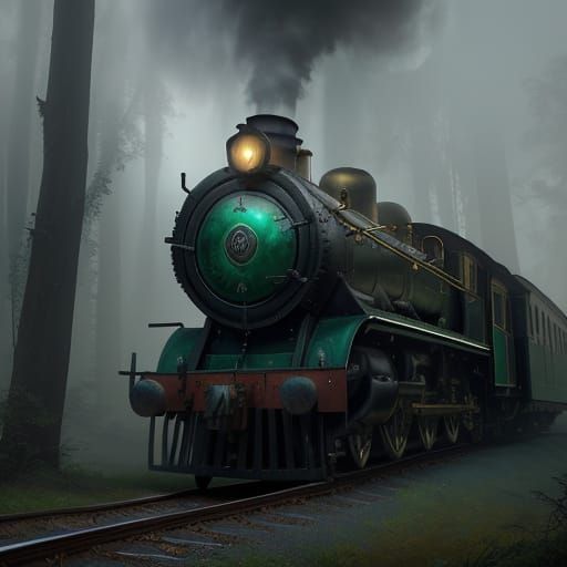 Mystical Steam Train Speeds Through an Enchanted Forest in C...