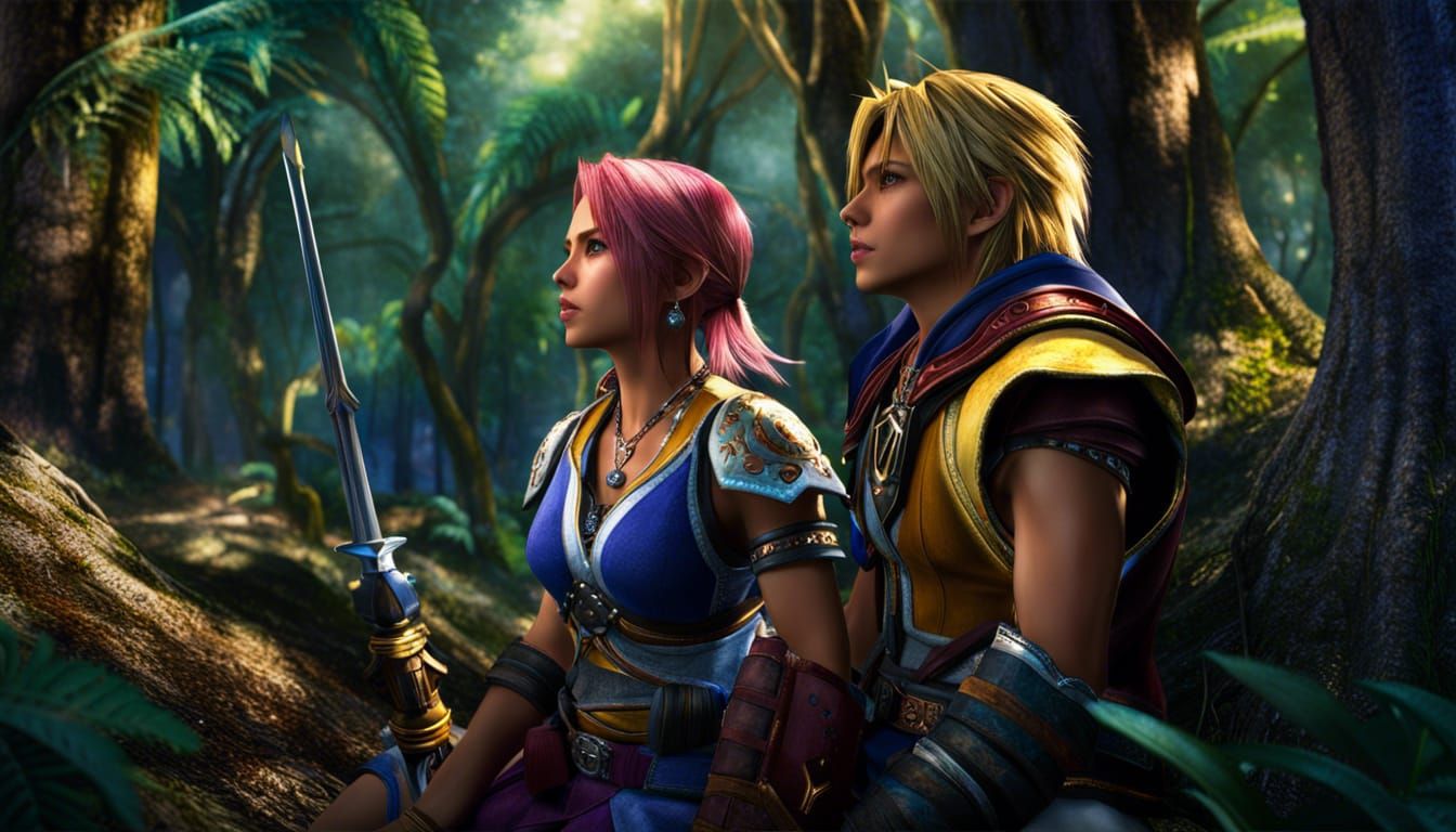 Yuna and Tidus.