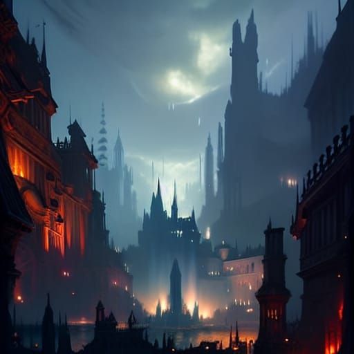 Dark Fantasy World in Hyperdetailed Splash Screen Art