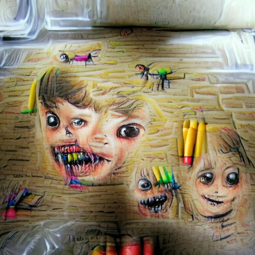 Simple Children's Crayon Drawing