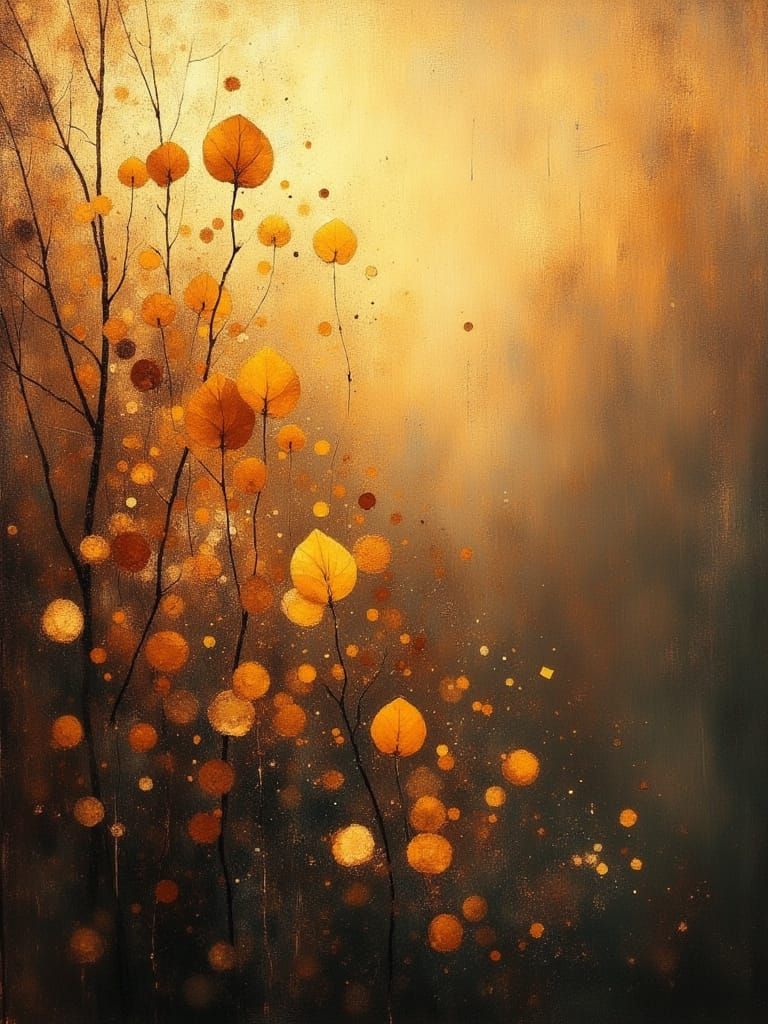 Ephemeral Autumn Sunset in Impressionistic Style