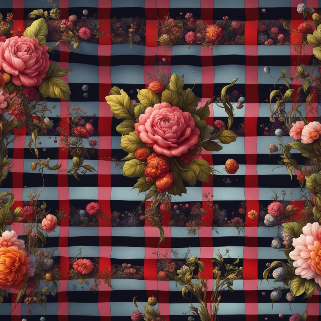 Colorful Pattern Collage in Detailed Matte Style