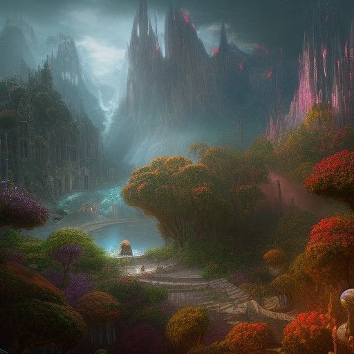 Fantastical Dream Realm in Detailed Matte Painting