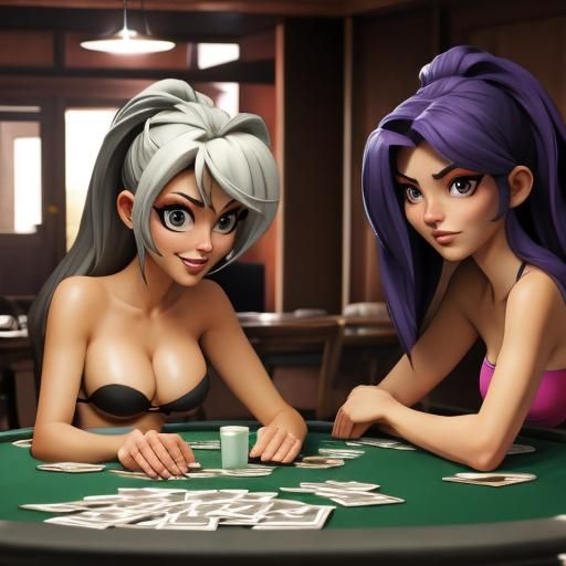 Women Playing Strip Poker