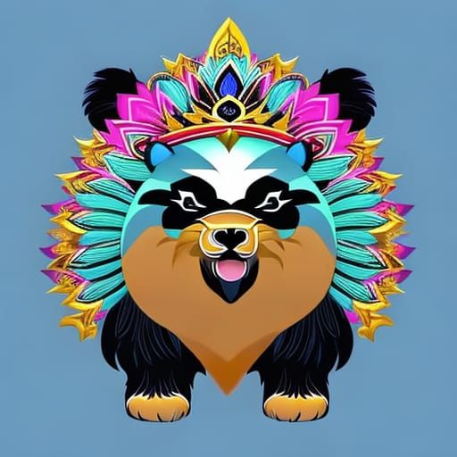 Chow-Peacock-Panda Emperor in Anime Comic Style