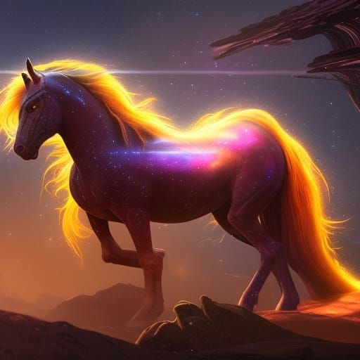 Majestic Galaxy Horse Fantasy Concept Art